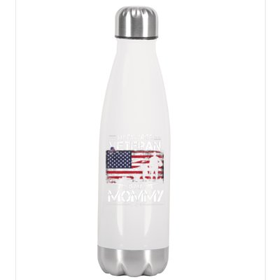 My Favorite Veteran Is My Mommy Gift Flag Mother Veterans Day Gift Stainless Steel Insulated Water Bottle