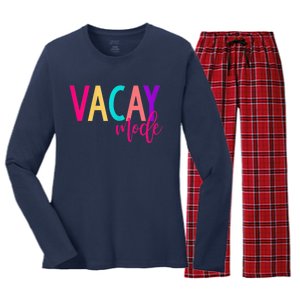 Matching Family Vacation Shirts | Vacay Mode Summer Shirt Women's Long Sleeve Flannel Pajama Set 