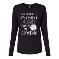 My Favorite Volleyball Player Calls Me Grandma Womens Cotton Relaxed Long Sleeve T-Shirt