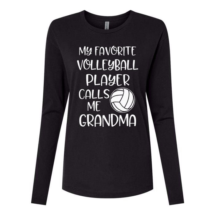 My Favorite Volleyball Player Calls Me Grandma Womens Cotton Relaxed Long Sleeve T-Shirt