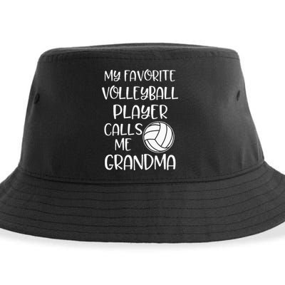 My Favorite Volleyball Player Calls Me Grandma Sustainable Bucket Hat