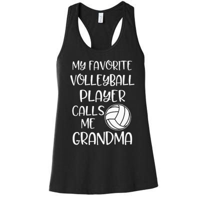 My Favorite Volleyball Player Calls Me Grandma Women's Racerback Tank