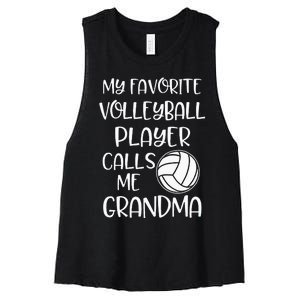 My Favorite Volleyball Player Calls Me Grandma Women's Racerback Cropped Tank