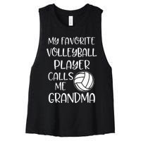 My Favorite Volleyball Player Calls Me Grandma Women's Racerback Cropped Tank