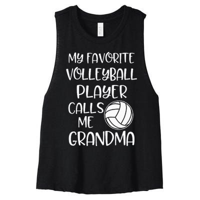 My Favorite Volleyball Player Calls Me Grandma Women's Racerback Cropped Tank