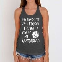 My Favorite Volleyball Player Calls Me Grandma Women's Knotted Racerback Tank