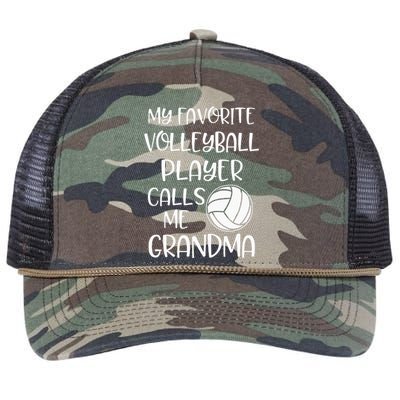 My Favorite Volleyball Player Calls Me Grandma Retro Rope Trucker Hat Cap