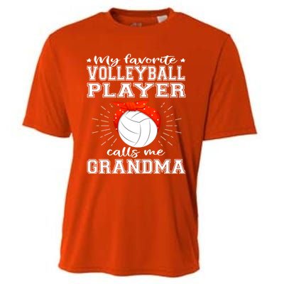 My Favorite Volleyball Player Calls Me Grandma Sport Family Gift Cooling Performance Crew T-Shirt