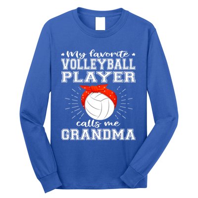 My Favorite Volleyball Player Calls Me Grandma Sport Family Gift Long Sleeve Shirt