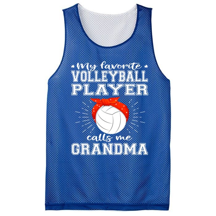 My Favorite Volleyball Player Calls Me Grandma Sport Family Gift Mesh Reversible Basketball Jersey Tank