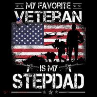 My Favorite Veteran Is My Stepdad Flag Father Veterans Day Flexfit Unipanel Trucker Cap