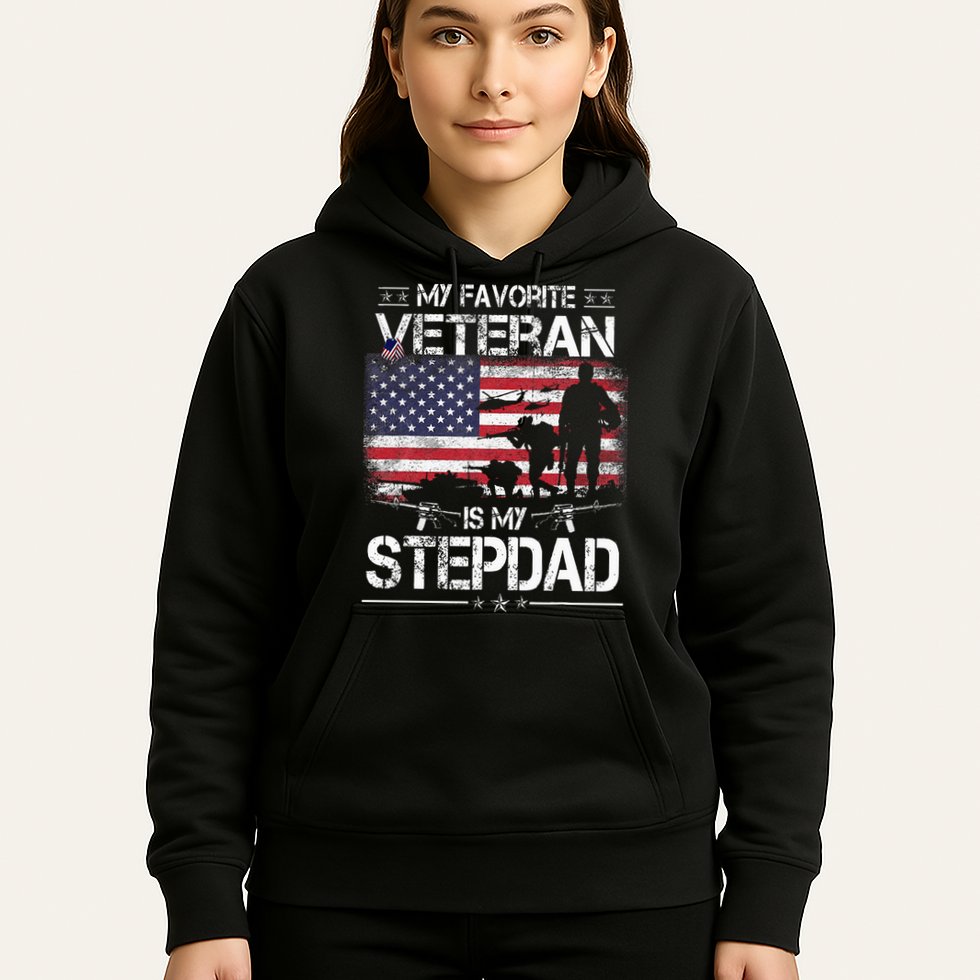 My Favorite Veteran Is My Stepdad Flag Father Veterans Day Hoodie