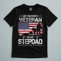 My Favorite Veteran Is My Stepdad Flag Father Veterans Day T-Shirt