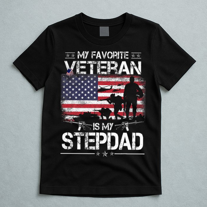 My Favorite Veteran Is My Stepdad Flag Father Veterans Day T-Shirt