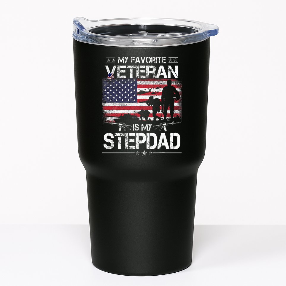 My Favorite Veteran Is My Stepdad Flag Father Veterans Day Tumbler