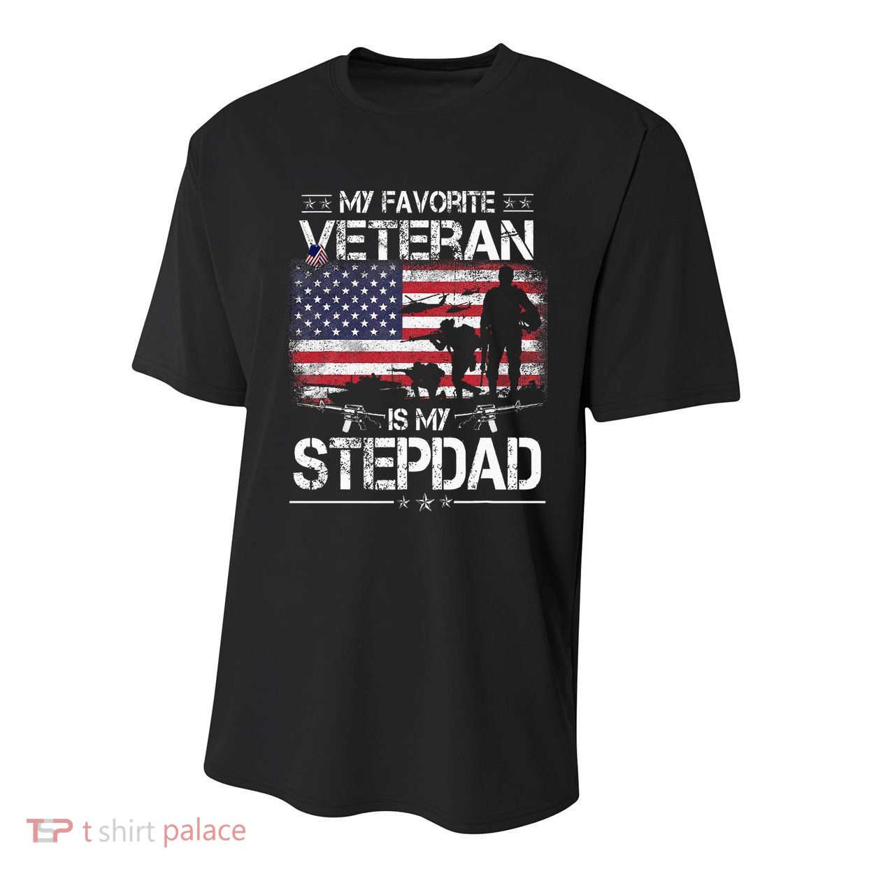 My Favorite Veteran Is My Stepdad Flag Father Veterans Day Youth Performance Sprint T-Shirt