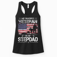 My Favorite Veteran Is My Stepdad Flag Father Veterans Day Womens Tank Top