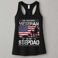 My Favorite Veteran Is My Stepdad Flag Father Veterans Day Womens Tank Top
