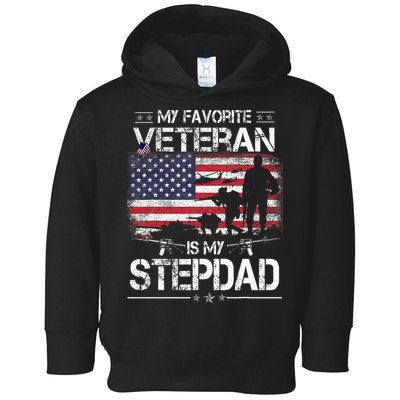 My Favorite Veteran Is My Stepdad Flag Father Veterans Day Toddler Hoodie