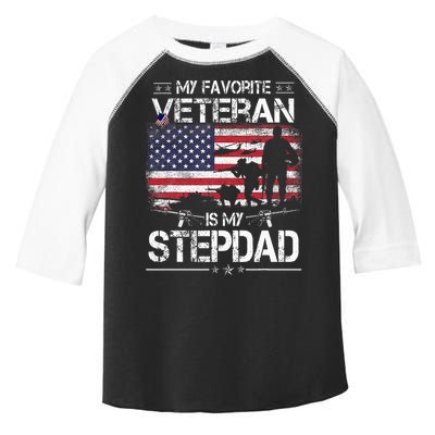 My Favorite Veteran Is My Stepdad Flag Father Veterans Day Toddler Fine Jersey T-Shirt