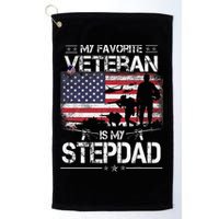 My Favorite Veteran Is My Stepdad Flag Father Veterans Day Golf Towel