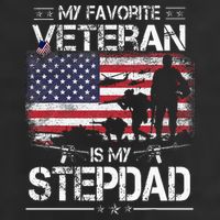 My Favorite Veteran Is My Stepdad Flag Father Veterans Day Golf Towel