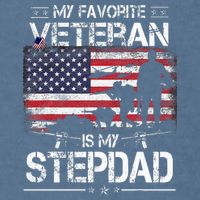 My Favorite Veteran Is My Stepdad Flag Father Veterans Day Garment-Dyed Sweatshirt