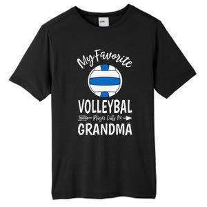 My Favorite Volleyball Player Calls Me Grandma Mothers Day Tall Fusion ChromaSoft Performance T-Shirt