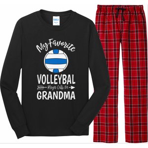 My Favorite Volleyball Player Calls Me Grandma Mothers Day Long Sleeve Pajama Set