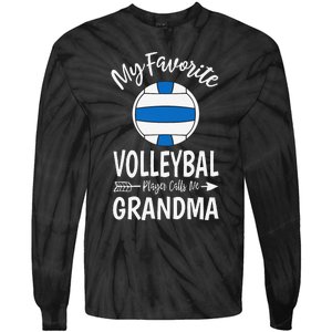 My Favorite Volleyball Player Calls Me Grandma Mothers Day Tie-Dye Long Sleeve Shirt