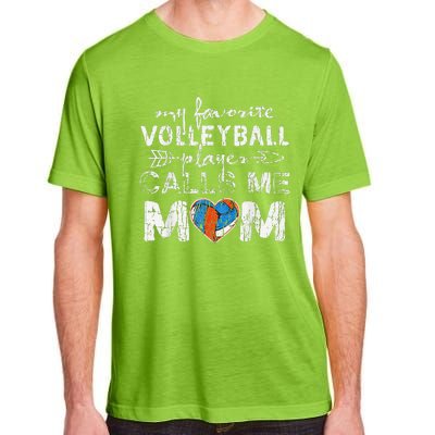 My Favorite volleyball Player Calls Me Mom Funny Mom fan Adult ChromaSoft Performance T-Shirt