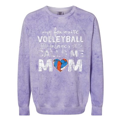 My Favorite volleyball Player Calls Me Mom Funny Mom fan Colorblast Crewneck Sweatshirt