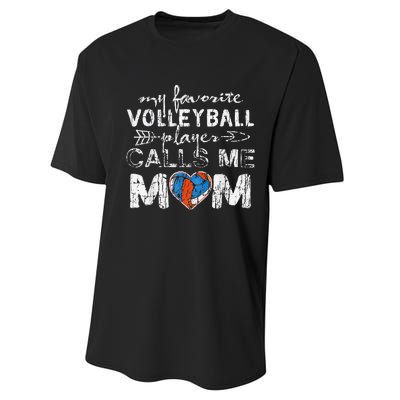 My Favorite volleyball Player Calls Me Mom Funny Mom fan Performance Sprint T-Shirt