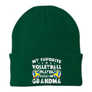 My Favorite Volleyball Player Calls Me Grandma Mother's Day Knit Cap Winter Beanie