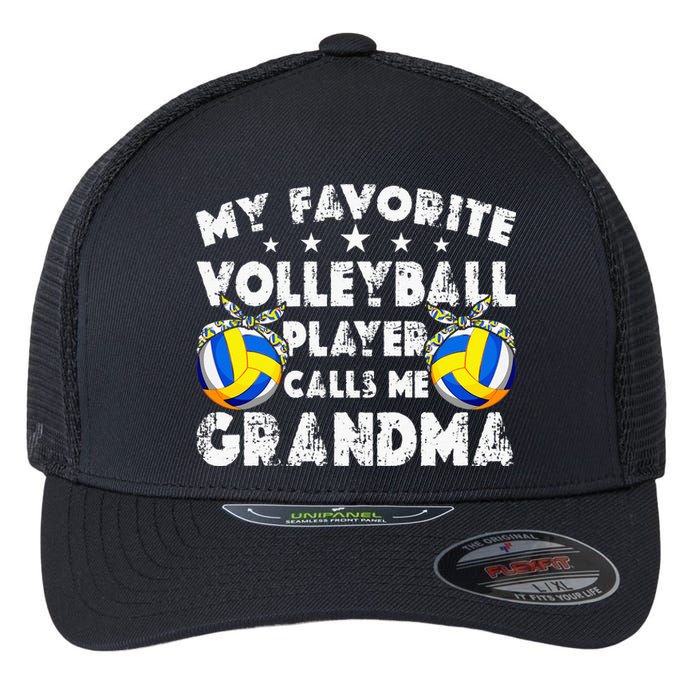 My Favorite Volleyball Player Calls Me Grandma Mother's Day Flexfit Unipanel Trucker Cap