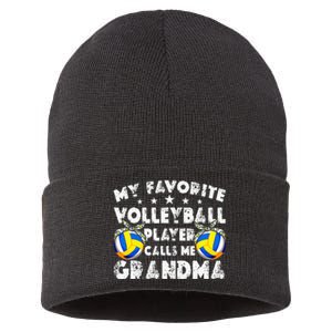 My Favorite Volleyball Player Calls Me Grandma Mother's Day Sustainable Knit Beanie