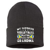 My Favorite Volleyball Player Calls Me Grandma Mother's Day Sustainable Knit Beanie