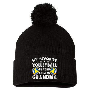 My Favorite Volleyball Player Calls Me Grandma Mother's Day Pom Pom 12in Knit Beanie