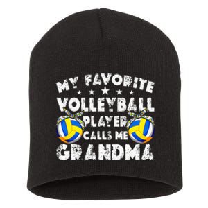 My Favorite Volleyball Player Calls Me Grandma Mother's Day Short Acrylic Beanie