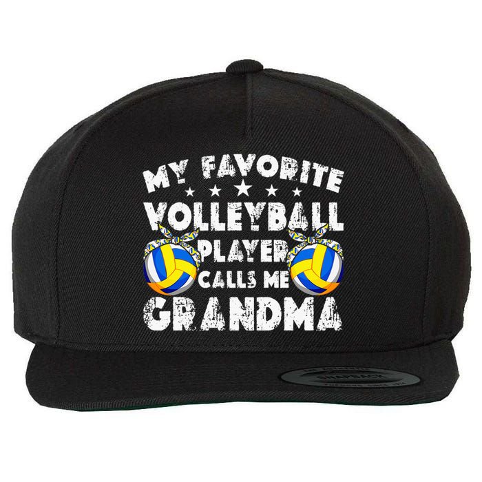 My Favorite Volleyball Player Calls Me Grandma Mother's Day Wool Snapback Cap