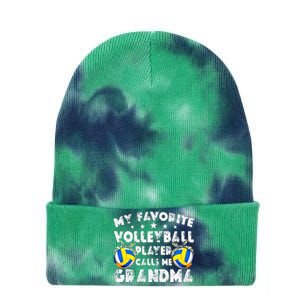 My Favorite Volleyball Player Calls Me Grandma Mother's Day Tie Dye 12in Knit Beanie