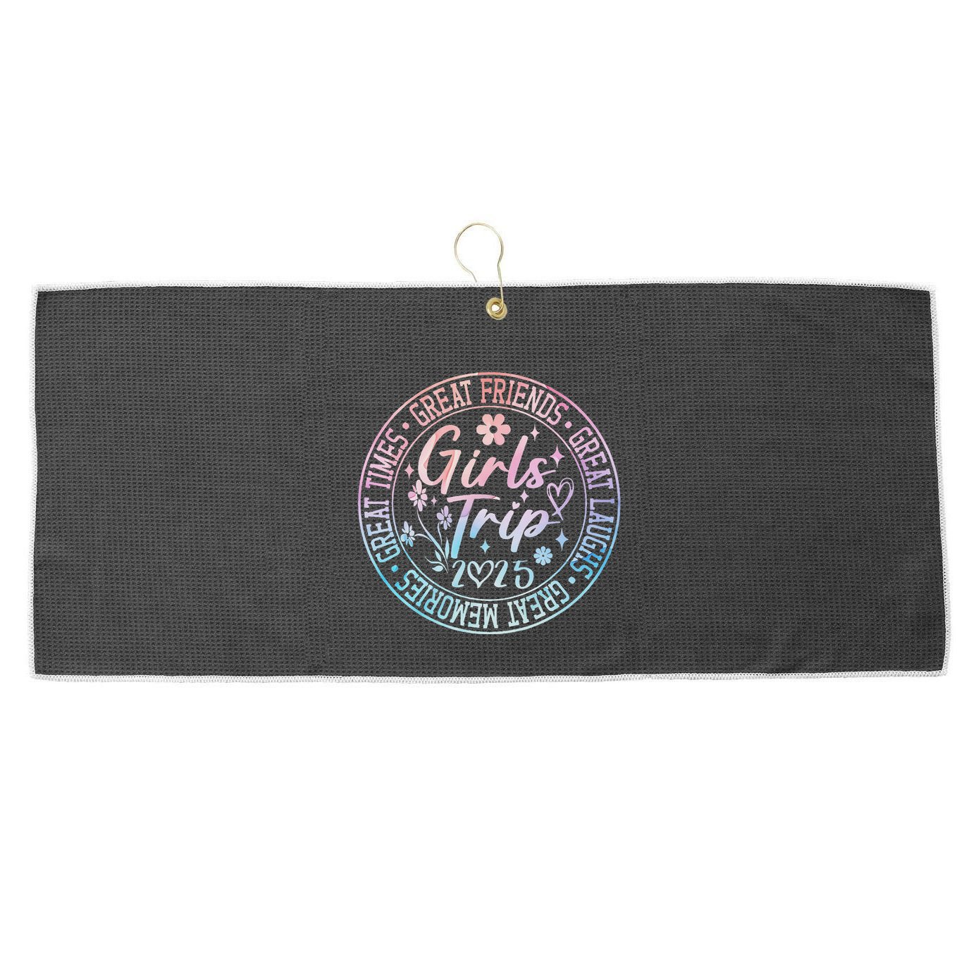 Matching Friends Weekend Sisters Vacation Trip 2025 Large Microfiber Waffle Golf Towel