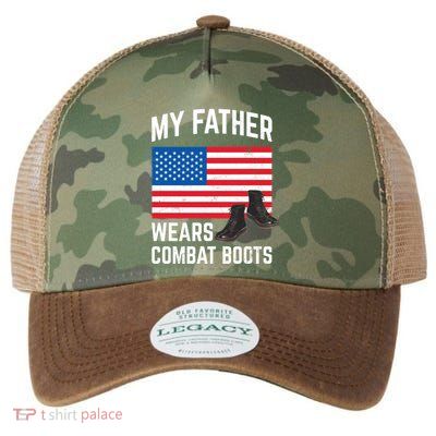 My Father Wears Combat Boots For Soldier Support Cute Gift Legacy Tie Dye Trucker Hat