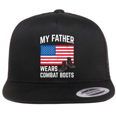 My Father Wears Combat Boots For Soldier Support Cute Gift Flatbill Hat