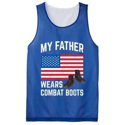 My Father Wears Combat Boots For Soldier Support Cute Gift Mesh Reversible Basketball Jersey Tank