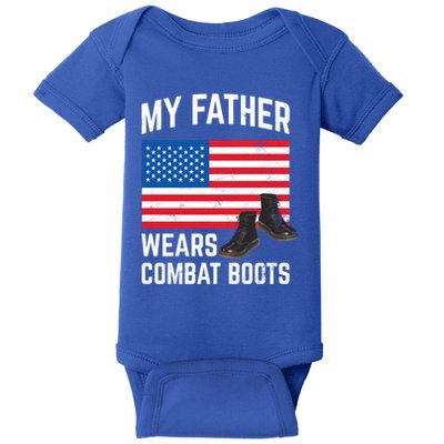 My Father Wears Combat Boots For Soldier Support Cute Gift Baby Bodysuit