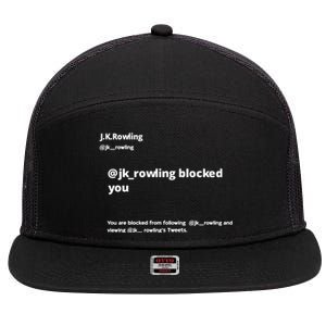 Miss Freda Wallace Jk Rowling Blocked You You Are Blocked From Following 7 Panel Mesh Trucker Snapback Hat