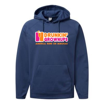 Mimosas For Wo Funny Drunkin Grownups Drinking Performance Fleece Hoodie