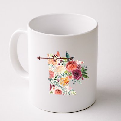 Minnesota Floral Watercolor Distressed Gift Cute Gift Coffee Mug