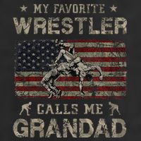 My Favorite Wrestler Calls Me Grandad FatherS Day Usa Flag 11oz C Handle Ceramic Mug
